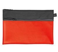Veloflex Velobag 2724220 Combi Sac de transport DIN A4 en textile robuste pour format 330 x 220 mm avec fermeture éclair en plastique et poche zippée supplémentaire Noir/rouge