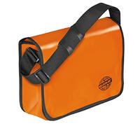 Veloflex Velocolor Sac à bandoulière en bâche de camion, avec poche pour téléphone portable, 2 compartiments pour stylos et poche de rangement, 1 pièce, Orange, Taille 38, Sac à bandoulière