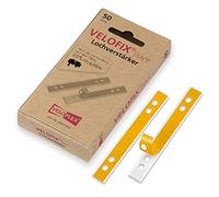 VELOFLEX Velofix Pure 2003500 Lot de 50 renforts perforés 105 x 15 mm Papier certifié FSC auto-adhésif Espacement des trous 60 et 80 mm pour renforcer les points de couture en particulier les dessins