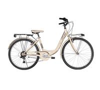 Velomarche Bazam - Vélo pour fille Monotube Lazy Days 24", boîte de vitesses 1 V, cadre en acier, taille 38, beige