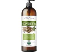 velona USDA Huile de graines de chanvre biologique - 950 ml, pressée à froid, avec pompe