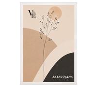VELORA H&L Cadre Photo Blanc A2 42 x 59,4 cm - Cadre en Bois avec Plexiglas Transparent, Cadre Photo, Cadre Poster pour Photos, Affiches, Puzzles, Diplômes et Certificats