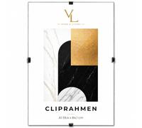 VELORA H&L Cadre Sans Bordure A1 59,4 x 84,1 cm - Cadre Clip Plexi Transparent pour Photos, Affiches, Posters, Diplômes, Certificats, Puzzles et Œuvres d'Art, Format Portrait ou Paysage