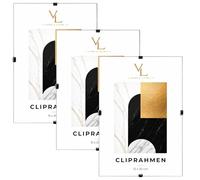 VELORA H&L Lot de 3 Cadres Sans Bordure 15 x 20 cm - Cadres Clip Plexi Transparente pour Photos, Affiches, Posters, Diplômes, Certificats, Puzzles et Œuvres d'Art, Format Portrait ou Paysage