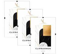 VELORA H&L Lot de 3 Cadres Sans Bordure 9 x 13 cm - Cadres Clip Plexi Transparente pour Photos, Affiches, Posters, Diplômes, Certificats, Puzzles et Œuvres d'Art, Format Portrait ou Paysage