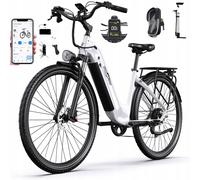 Vélos Électriques Onesport Ot05 Pro 27,5 Pouces 250 W Vélos Électriques Urbains Vitesse Maximale : 25 Km/H Batterie 36 V 22,5 Ah Autonomie Maximale : 140 Km Freins À Disque Hydrauliques Blanc