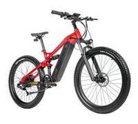 Vélos électriques PULUMA, Moteur 500W, Batterie 48V20AH, 25KM/H, Shimano 9 Vitesses, 27,5 * 2,8 Pneu, Tout Suspendu, Rouge Rouge