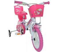 Dino Bikes Vélo enfant Licorne 14" 35,6 cm Blanc/Rose pour filles