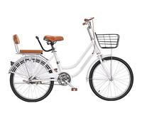 Vélos légers pour Adultes, vélos de Banlieue pour Hommes et Femmes, vélos de mobilité pour Adolescents, Cadre Bas, Freins Doubles, siège arrière en éponge avec Dossier et accoudoir