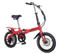 Vélos pliants pour Adultes, 6 Vitesses, vélo de Camping léger et Pliable, en Acier Carbone, Hauteur réglable, pour Adolescents et Adultes, C, 14 Pouces