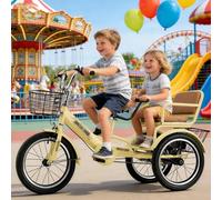 Vélos pour Enfants Tricycle Confortable À 3 Roues pour Tout-Petits, Vélo Léger pour Tout-Petits Âgés De 2 À 9 Ans, avec Siège Et Poignée Réglables(Yellow,16in/38cm)