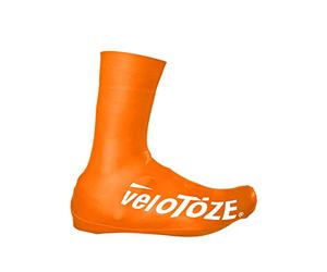 veloToze - Couvre-chaussures hauts 2.0, pour une utilisation avec des chaussures de vélo de route, orange (Orange vif.), Large
