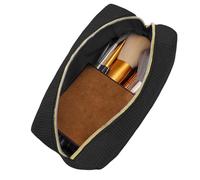 Velours Côtelé Uni Trousse Crayon, 18x10,5x7,5cm Sobre Et Simple Grande Capacité Pencil Case, Boucle Métallique Résistante, Rangement Classé, Adapté Aux Notes De Cours Ou Aux Examens