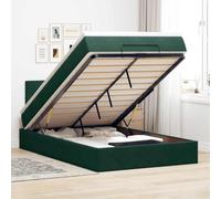 Velours doux avec matelas à ressorts ensachés ottoman LED 120x190cm Vert