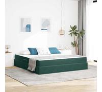 Velours Doux avec Rangement Moderne 180 x 200 cm Vert | Lit avec Rangement et Matelas Vert foncé 180x200 cm Velours, Sommier à Lattes Métal, Levage Hydraulique Latéral, Super King