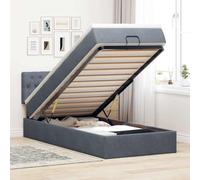 Velours doux rangement intégré ressorts ensachés 80x200 cm gris | Cadre de lit ottoman avec matelas gris foncé 80x200 cm velours rangement hydraulique