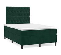 Velours doux Tête de lit réglable Sommier tapissier Vert 120x190 cm | Sommier à lattes lit matelas LED vert foncé 120x190 cm velours réglable avec surmatelas ressorts ensachés