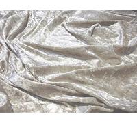 velours écrasé tissu matière - Huître - blanc cassé, Echantillon - 10cm x 10cm
