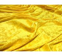 velours écrasé Tissu Matière - JAUNE CANARI - Jaune, 1Mtr - 150cmx100cm