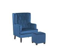Velours Fauteuil Bleu Foncé Sandset Bleu