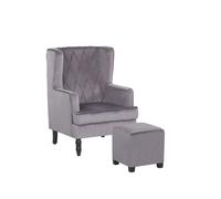 Velours Fauteuil Gris Sandset Gris