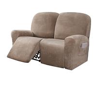 Velours Housse Canapé Relax 1/2/3 Places, Housse de Fauteuil Inclinable Extensible 4/6/8 Pièces, Housse Canap Relax avec Poche Latérale Antidérapant, Lavable ( Color : #9 , Size : 2 people (6 pieces)