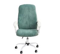 Velours Housse de Chaise de Bureau Extensible Universel Housse pour Chaise de Bureau avec fermeture éclair housse de chaise à dossier haut doux amovible Housse de Chaise de Bureau -vert clair-Large
