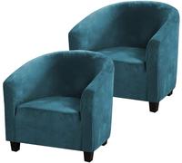 Velours Housse de Fauteuil Chesterfield Cabriolet, Housse Ensemble Fauteuil Club 1place de 1 Pièces avec Housse de Coussin, Housse de Canape Salon Crapaud Extensible Tub Chair 1Place ( Color : #2 , S