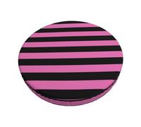 Velours Housse Tabouret Rond, 3 Couches Couverture de Tabouret de Barre Ronde avec Coussinet Fin, Black Pink Stripes Housse de Coussin de Tabouret Anti-Poussière Coussin de Tabouret