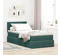 Velours hydraulique Chambre Moderne 90x200 cm Vert | Lit de Rangement avec Matelas Vert foncé 90 x 200 cm Velours Hydraulique Moderne Chambre