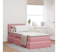 Velours hydrauliquelevage Chambre Moderne 90x200 Rose | Lit de Rangement avec Matelas Rose 90 x 200 cm Velours Premium Lit Plateforme Hydraulique Gain de Place pour Chambre Moderne