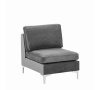 Velours Module Fauteuil Gris Evja Gris