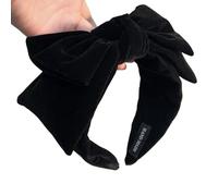 Velours noir grande bande de cheveux papillon, bande de cheveux à larges bords ne tombe pas facilement, convient pour le yoga, cheveux longs bouclés cheveux courts, décoration de fête pour les femmes