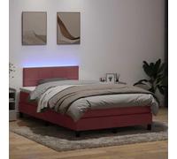 Velours Rose Bed Frame with Mattress 120x210 cm, Adjustable Headboard, LED Lights, Pocket Spring System for Ultimate Comfort and Support