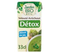 Velouté d'Artichaut Détox Bio, Réduit en Sel, Sans Conservateurs, Brique 33 cl - Soupe Liquide aux Légumes Bio pour Repas Sain - Lot de 3