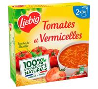 Velouté de Tomates aux Pâtes et Basilic, Ingrédients Naturels, Fabriqué en France, Lot de 2 Briques de 30cl - Lot de 4