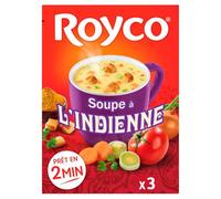 Velouté épicé aux senteurs d'Inde, 3 × 76,5 g - Soupe à l'Indienne ROYCO - Prêt en 2 min, sans conservateur ajouté - Lot de 4