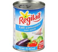 Velouté, riche en goût de lait frais - Douceur crémeuse au parfum lacté, Lait Concentré Non Sucré Demi-Écrémé REGILAIT 410 g - Lot de 4