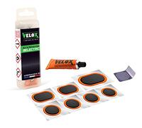 Velox Kit réparation chambre à air vélo électrique – 6 patchs, colle et râpe acier – Noir Petit