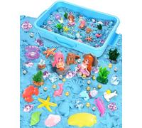 Velozenithize Ensemble de Sable Magique, Super Sand Set Comprend 1 kg de Sable Bleu Spatial de Haute Qualité, Convient Pour les Anniversaires D'Enfants, NoëL et Autres Occasions