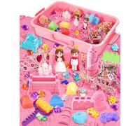 Velozenithize Ensemble de Sable Magique,Super Sand Set Comprend un Bac à Sable, des Moules et Des Accessoires, Convient Pour les Anniversaires D'Enfants, NoëL et Autres Occasions (Thème Château)