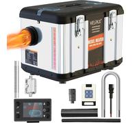 VELPAX Chauffage Diesel 8 KW 12V Tout-en-Un Portable Chauffage à Air Diesel,0,16-0,52 L/h Réchauffeur d'air Diesel 8-36 ℃ Réglable 15-20 m² Contrôle Intelligente LCD Réservoir 5 L pour Bateau Auto