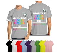 velquessa Tee Shirt Personnalisable Homme Femme, T Shirt personnalisé Ajoutez Votre Image/Texte/Logo, Tee Shirts personnalisé Entreprise/Événement Impression 4 côtés