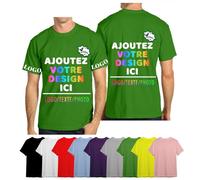 velquessa Tee Shirt Personnalisable Homme Femme, T Shirt personnalisé Ajoutez Votre Image/Texte/Logo, Tee Shirts personnalisé Entreprise/Événement Impression 4 côtés