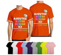 velquessa Tee Shirt Personnalisable Homme Femme, T Shirt personnalisé Ajoutez Votre Image/Texte/Logo, Tee Shirts personnalisé Entreprise/Événement Impression 4 côtés