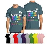 velquessa Tee Shirt Personnalisable Homme Femme, T Shirt personnalisé Ajoutez Votre Image/Texte/Logo, Tee Shirts personnalisé Entreprise/Événement Impression 4 côtés