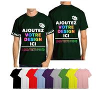 velquessa Tee Shirt Personnalisable Homme Femme, T Shirt personnalisé Ajoutez Votre Image/Texte/Logo, Tee Shirts personnalisé Entreprise/Événement Impression 4 côtés