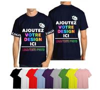 velquessa Tee Shirt Personnalisable Homme Femme, T Shirt personnalisé Ajoutez Votre Image/Texte/Logo, Tee Shirts personnalisé Entreprise/Événement Impression 4 côtés
