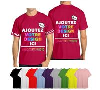 velquessa Tee Shirt Personnalisable Homme Femme, T Shirt personnalisé Ajoutez Votre Image/Texte/Logo, Tee Shirts personnalisé Entreprise/Événement Impression 4 côtés