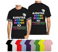 velquessa Tee Shirt Personnalisable Homme Femme, T Shirt personnalisé Ajoutez Votre Image/Texte/Logo, Tee Shirts personnalisé Entreprise/Événement Impression 4 côtés